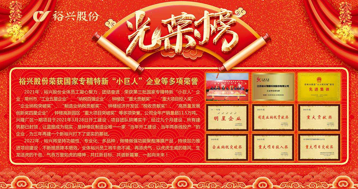 裕興股份榮獲國家專精特新“小巨人”企業(yè)等多項(xiàng)榮譽(yù)